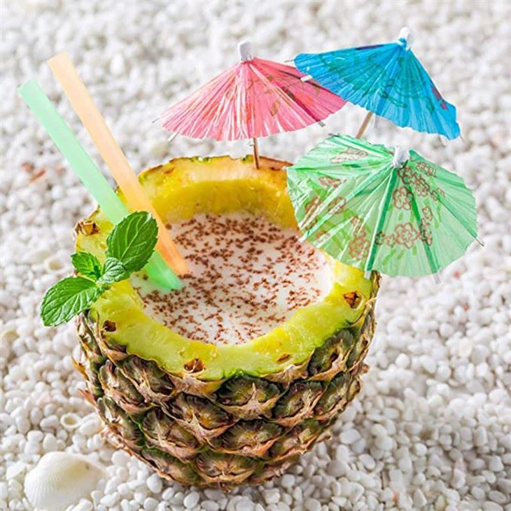 Estick Food Decoration KTV Decorated Mini Ornament Fruit Toothpick Umbrella With Custom Logo